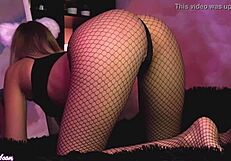 girl in doggystyle position with dildo and round ass