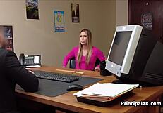 Soccer mom sucks dildo while bent over fucking