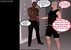 In this 3D comic, the hotwife cuckolds her husband on his birthday with a big black cock.