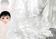 Anime-jente Leo prøver blandet bad i varmt bad