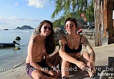 Amateur lesbian action with muff diving and strapon play