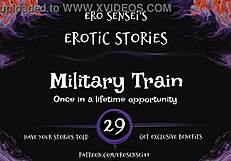 What if a military man on a train whispers erotic commands to make you orgasm?