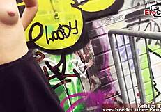 Is this skinny German teen 18+ ready for outdoor POV sex on the street with her narrow ass?