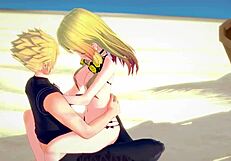 marin kitagawa enjoys big cock handjob in anime sex scene