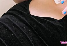 Blonde Teen Swallows Cum On Sofa