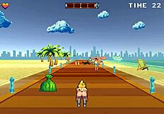 Curvy roller babe moans in public creampie and 69 at beach 😈