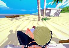 marin kitagawa enjoys big cock handjob in anime sex scene