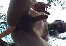 Gay Gringo Dildo Fucks Sissy Ass in Public Forest