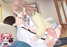 Hot College Coed Rides and Gives Handjob for Cumshot