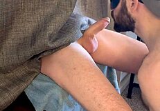 Gay Amateur Sucks and Swallows at Gloryhole Deep