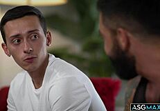 Stepdad Dominic Pacifico Dominates Stepson Nicholas Adams In Bareback Sex