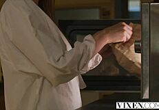 Wow, naughty Holly can't stop herself with wild doggystyle when boyfriend's away!