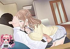 Hot College Coed Rides and Gives Handjob for Cumshot