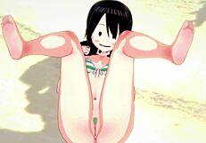 tsuyu froppy feels so excited in her hot bikini, wanting to make love on the beach
