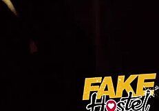 Fake Hostel Halloween Special - Stuck Under A Bed 2: Redhead And Brunette Babes Get Wet Pussies Pumped While Stuck, Then Fast Hard Threesome