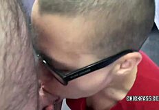 i'm shelly, the nerdy slut who sucks dick with glasses on.