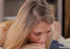 look at this skinny teen taking a fat dick in her ass