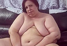 coolmarina's hairy pussy gets viciously fucked by fat woman