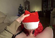 spending christmas alone with stepmom leads to cum in throat and deepthroat facial.