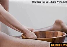 The new masseuse says, I want that big black cock in my nuru massage session.