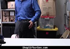 Black Hair Teen Bent Over and Punished for Stealing Underwear at Office