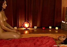 two friends learn intimate body massage together