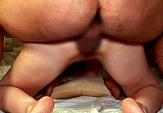 Amateur wife gets fucked in reverse cowgirl and creampied