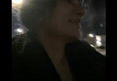 Beautiful Asian woman gets a hot blowjob and hard sex in a public video