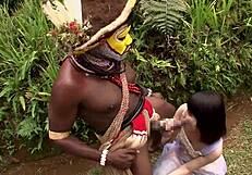 Black cock dominates asian pussy.