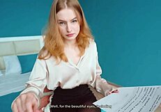 Beautiful student pays rent with her body