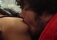 Chatting about sucking tits at an ATM machine in public.