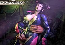 Horny anime fighters strip naked and fuck wildly!