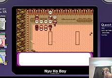 Leo-chan licks pussy outdoors, squirting in pokemon parody!