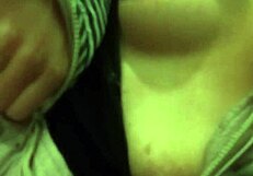 Chatting about sucking tits at an ATM machine in public.