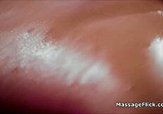 Beautiful Blonde Masseuse Seduces Housewife with Fingering and Rimjob on Desk