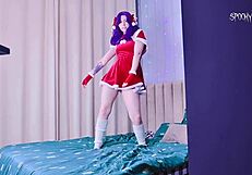 Elf Misato Katsuragi masturbates on Christmas Eve, cumming from double penetration