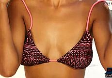 Black Teen Noelle Monique Strips Bikini Boldly