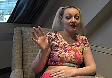 hardfucked british skank bent over in doggystyle and fed dom's jizz