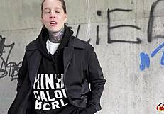 German scout picks up tattooed amateur for crazy sex