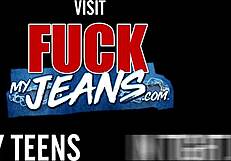 Watch me rip my girlfriend's ass apart with her jeans still on! So hardcore and intense!