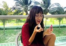 Sexy beauty girl unlocks flawless face makeup secrets