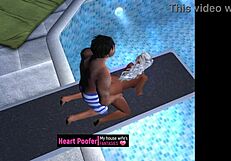 Cartoon Scene Taken at Public Pool Jumping Board