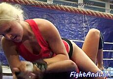 Pussylicking Euro Dykes Wrestle Hard on the Floor for Dominance