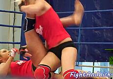 Pussylicking Euro Dykes Wrestle Hard on the Floor for Dominance