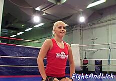 Pussylicking Euro Dykes Wrestle Hard on the Floor for Dominance