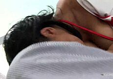 i crave busty nurse pleasing my cock on sofa