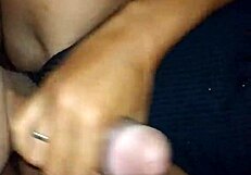 Girlfriend Gives Handjob to Friend