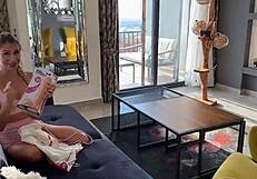 girlfriend uses monster dildo in pov masturbation session