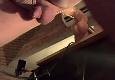 Fat White Gay Sissy Squirt Cum During Intense Machine Fucking