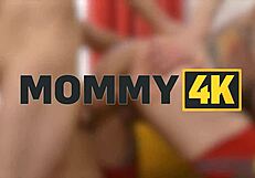 mommy4k's huge fake tits with pierced nipples seduce big cock